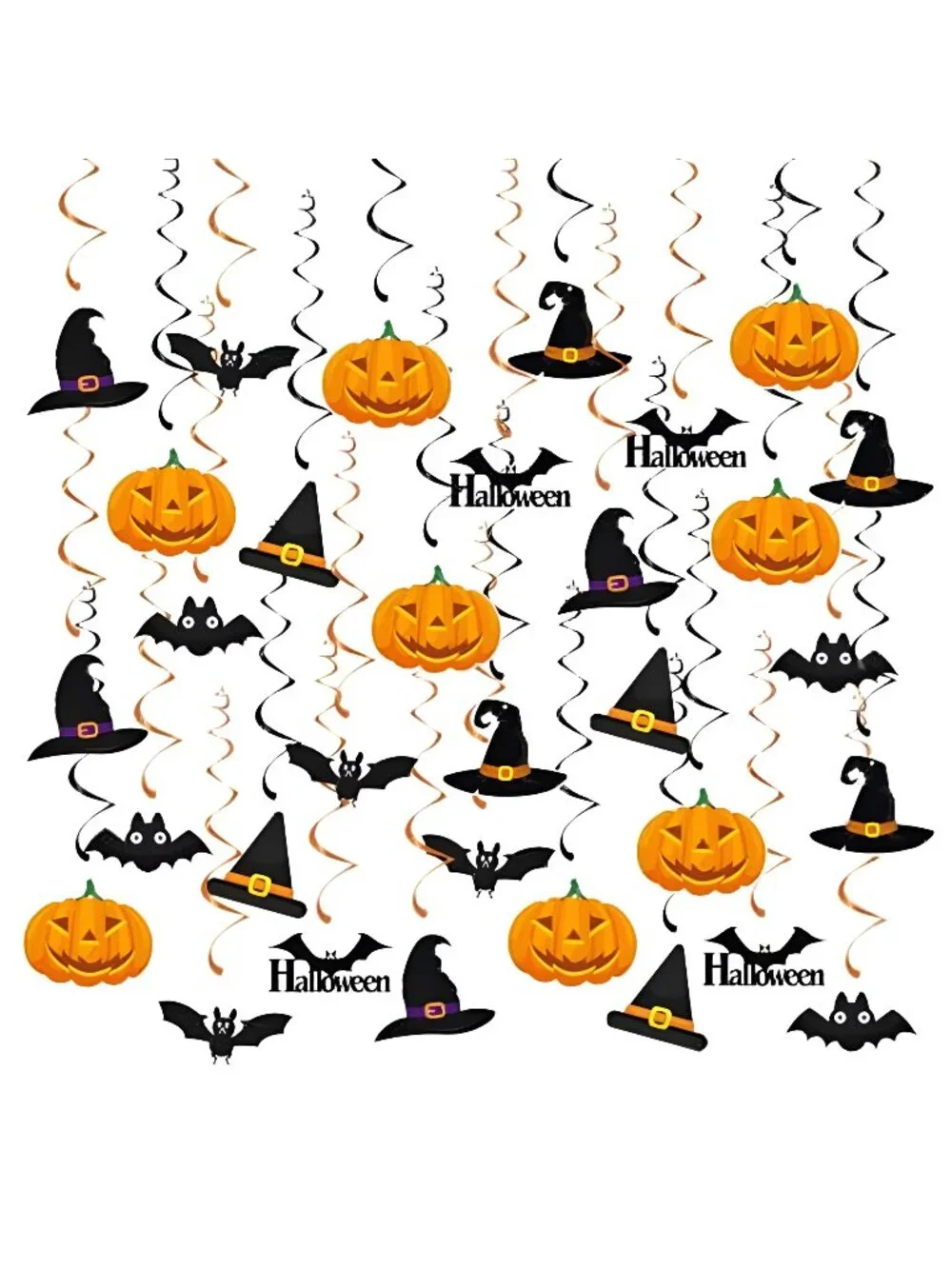Black-Orange Halloween Pumpkin-Bat Hat Party-Decorations